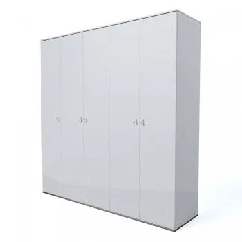 Шкаф 5-ти дверный Римини (Белый/Серебро) РМШ2/5