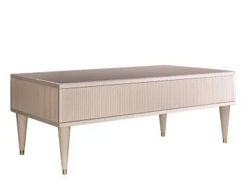 Журнальный столик с ящиком Римини СОЛО (Бежевый/Золото) РМСТ-2(s)