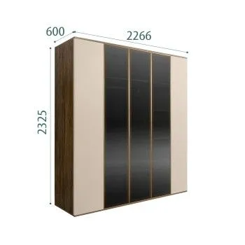 Шкаф 5-ти дв. Bogemia Woodline Air (Ваниль/Золото) БМШ2/5(3)