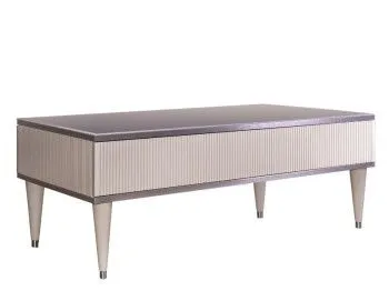 Журнальный столик с ящиком Римини СОЛО (Слоновая кость/Серебро) РМСТ-2(s)