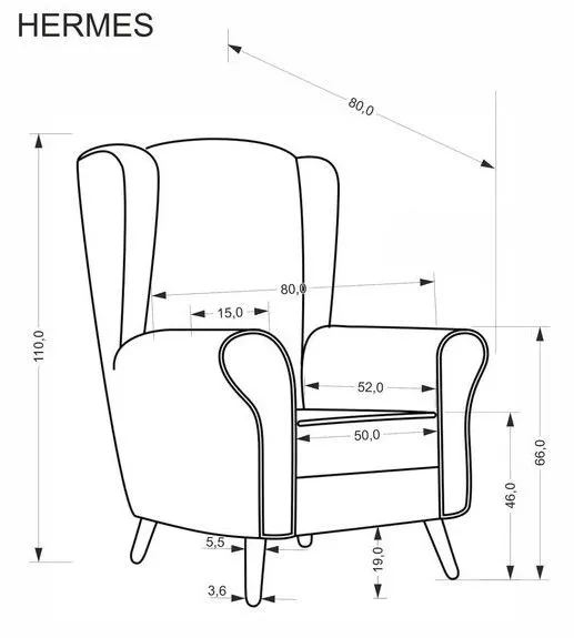 Кресло Halmar HERMES (серый) | изображение 9