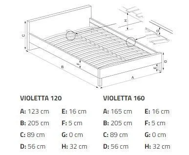 Кровать Halmar VIOLETTA 120 (античная черешня/черный) | изображение 2