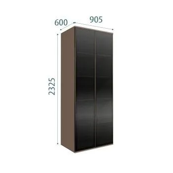 Шкаф 2-х дверный Bogemia Air (Мокка/Черный) БМШ2/2(2)