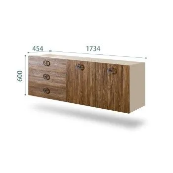 Комод 1.6м Bogemia Fly Wood Fi (Ваниль) (Novabuk/Хром) БМКМ-4