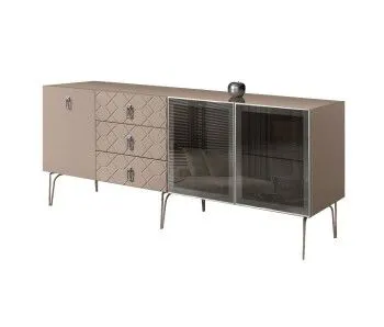 Комод 2.1м Bogemia Farfalle (Мокка) (Lakobel/Хром) БМКМ-5(Fa)[5][10]