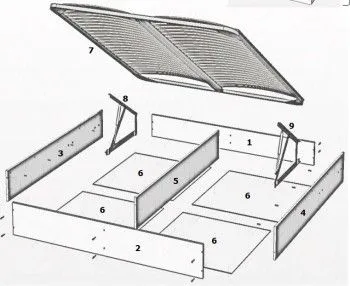 Ящик с подъемным механизмом Лали 180x200 см бежевый