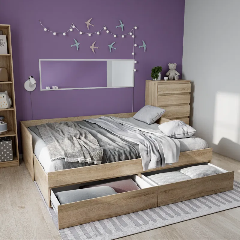Балашиха - БРИМНЭС / СИРИУС кровать раздвижная ИКЕА / IKEA 80х200 сонома | изображение 3