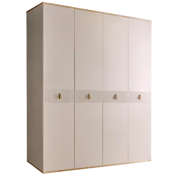 Шкаф 4-х дверный Римини СОЛО (Слоновая кость/Золото) РМШ2/4(s)