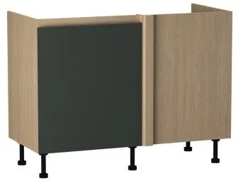 Стол под мойку угловой СМУ-120 левый, Женева (1154*534*870) Дуб Палермо/Зеленый матовый, 21931