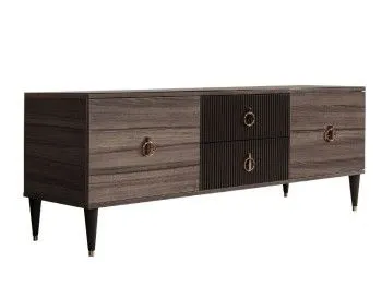 Тумба под телевизор Римини СОЛО (Орех империя/Золото) РМТ-3(s)