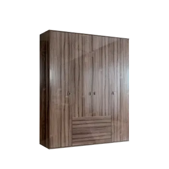 Шкаф 4-х дверный с ящиками Римини (Орех империя/Серебро) РМШ2/41