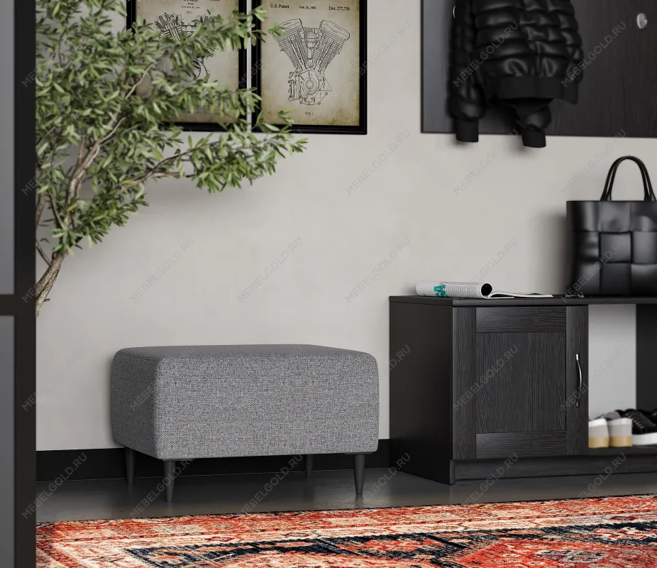 Пуф Киркас светло-серый, рогожка | изображение 3