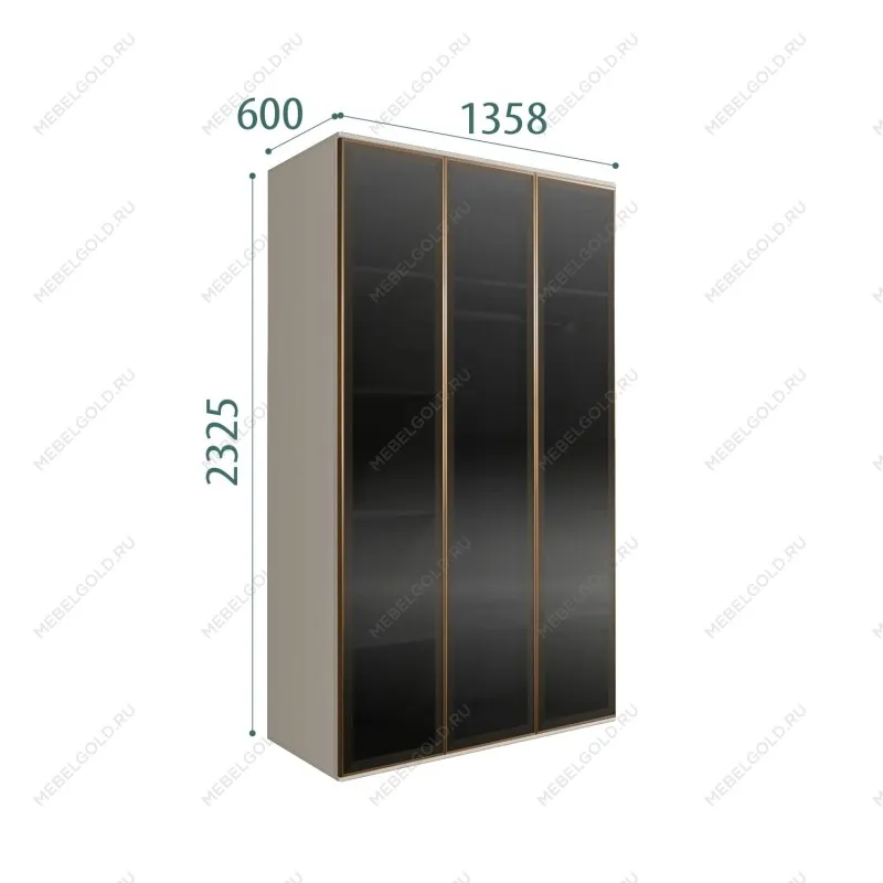 Шкаф 3-х дверный Bogemia Air (Шелк/Золото) БМШ2/3(3)