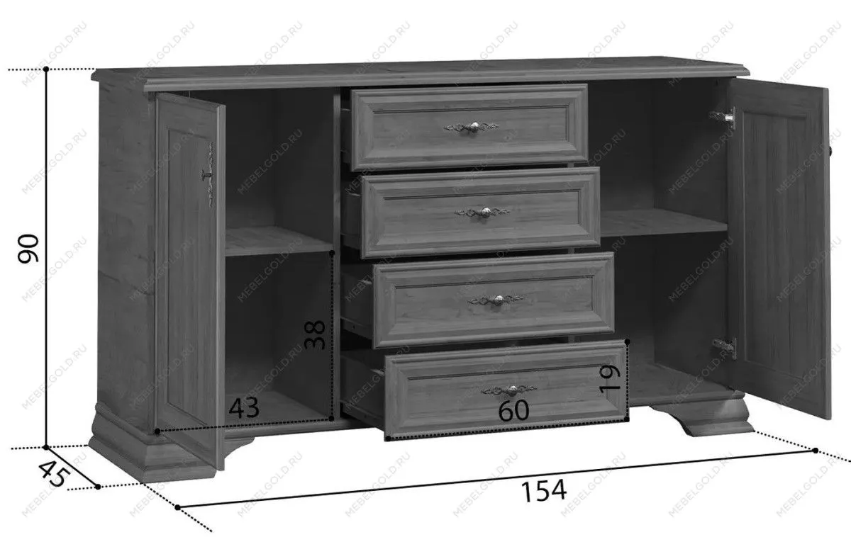 Тумба Кентаки KOM2D4S каштан | изображение 3