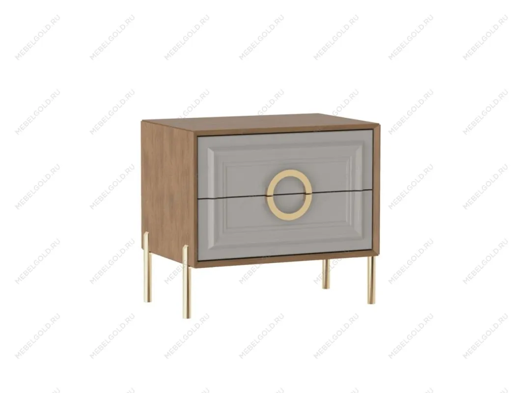 Тумба прикроватная, Палермо (624*410*548) Дуб Каселла коричневый/Экокожа Мокко, 12808