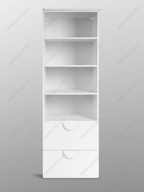 Стеллаж Пикси, с двумя выдвижными ящиками 60x57x180, белый (робкий подснежник) | изображение 13