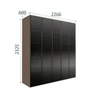 Шкаф 5-ти дв. Bogemia Air (Мокка/Черный) БМШ2/5(5)