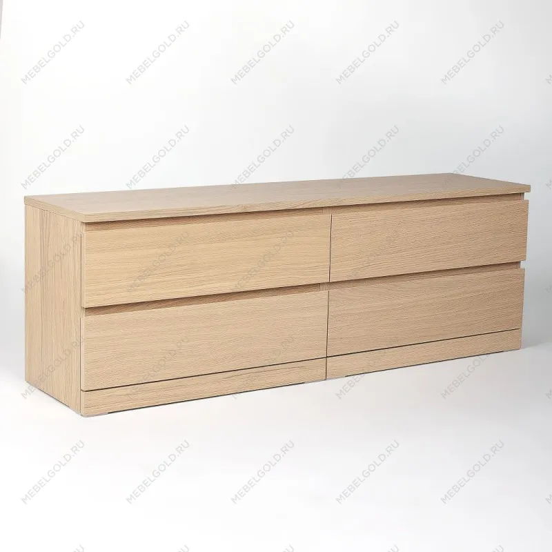 Комод Варма, 4 ящика, горизонтальный, 160х54х40 см, шпон натурального дерева, дуб беленый | изображение 12