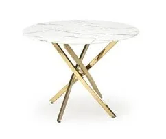 Стол обеденный Halmar RAYMOND 2 (белый мрамор/золотой)