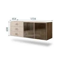 Комод 1.6м Bogemia Woodline Fly Fi (Ваниль) (Novabuk/Хром) БМКМ-4[5]