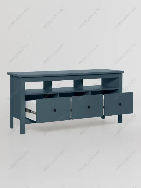 Тумба ТВ Сага, 3 ящика, 131х42х63 см, темно-бирюзовая | изображение 11