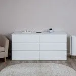 Варма Прайм 6Д комод 160x77x48, белый | изображение 3