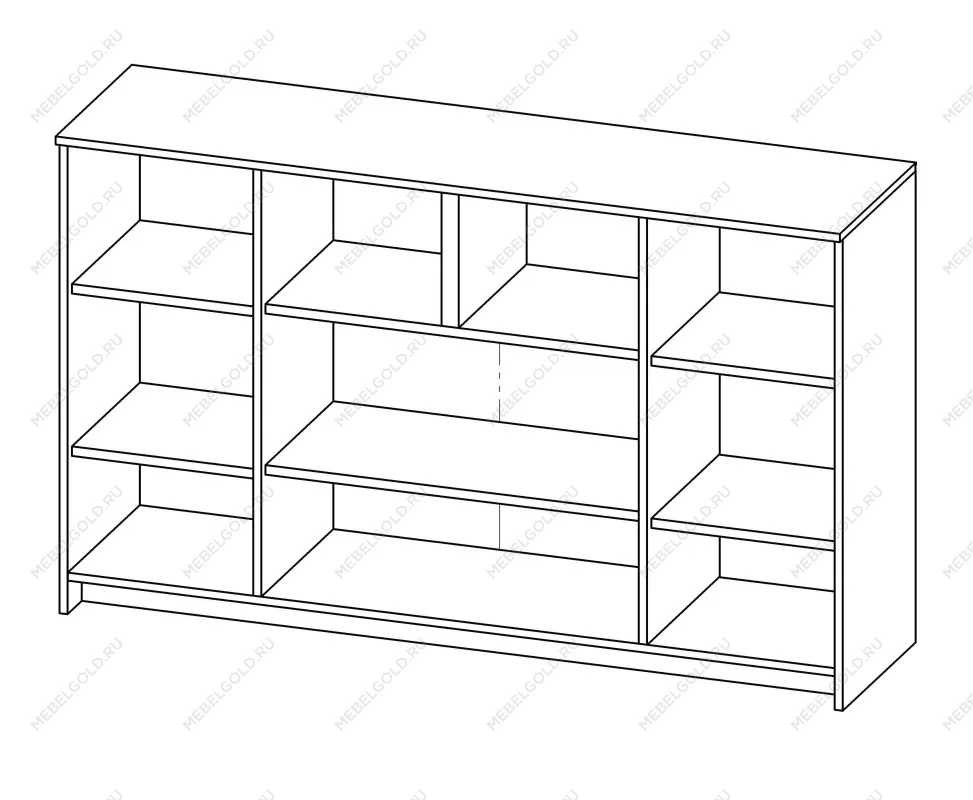 Тумба Сириус, 4 двери и 2 ящика, 156х41х95 см, белая | изображение 12