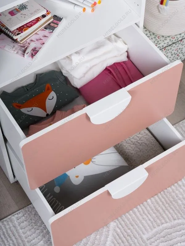 Стеллаж Пикси, с двумя выдвижными ящиками 60x57x180, мечтательный пион | изображение 3