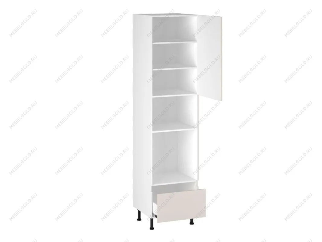 Шкаф-пенал 960 П-1 бок правый МДФ, Виста (600*586*2456) Экокожа Белый, 26280 | изображение 1