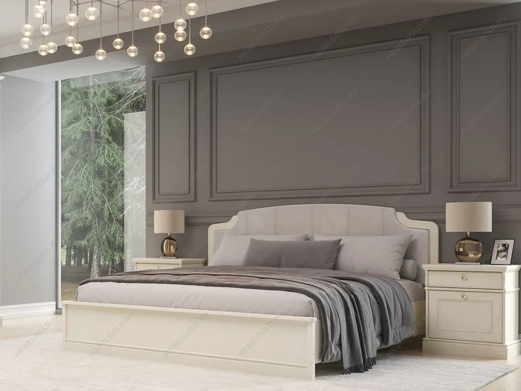 Кровать (каркас) Люкс 1200, Сиена (1394*2110*1090) Береза бежевая, 12322 | изображение 1