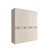 Шкаф 4-х дверный с ящиками, Bogemia Fillini (Слоновая кость/Хром) БМШ2/41(Fi)