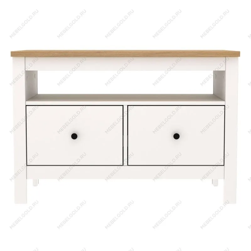 Тумба Сага, 2 ящика, 91х42х63 см, белая/ясень | изображение 12