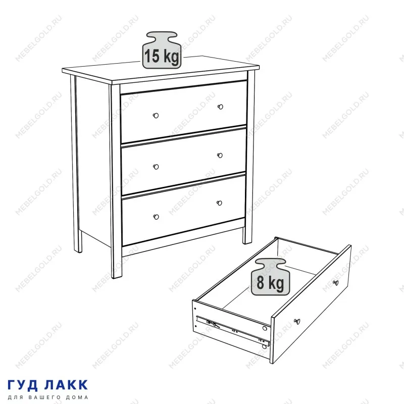 Комод Сага, 92х51х100 см, темно-бирюзовый | изображение 13