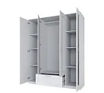 БРИМНЭС / СИРИУС Шкаф ИКЕА / IKEA комбинированный 4 двери и 1 ящик белый (с 2 зеркалами) | изображение 2