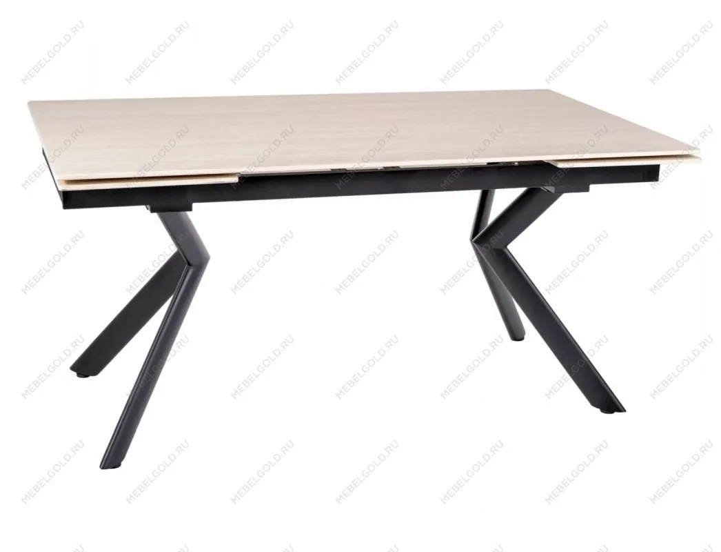 Стол обеденный Signal NORTON 160 (травертин/черный) | изображение 2