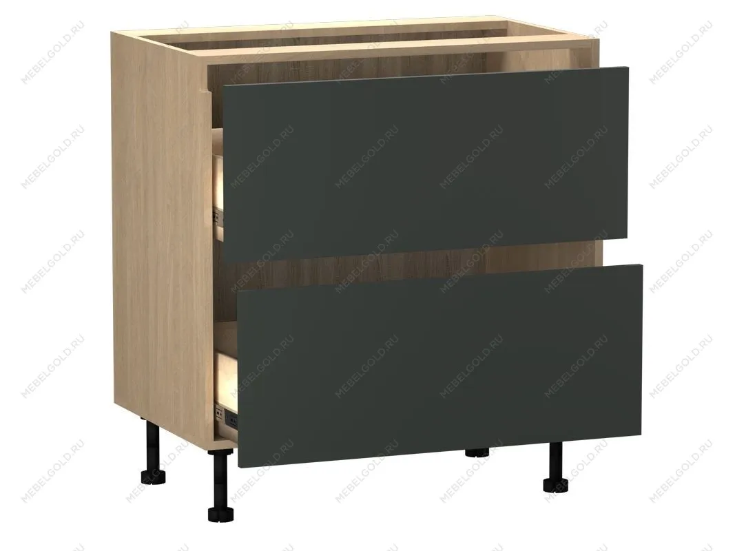 Стол с ящиками СЯ-80 (2), Женева (800*520*870) Дуб Палермо/Зеленый матовый, 21923