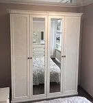 Шкаф Афина 4-дверный (2+2) с зеркалом крем корень | изображение 2