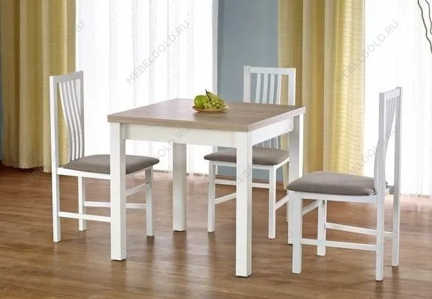 Стол обеденный Halmar GRACJAN раскладной (дуб сонома/белый) 80-160/80/76 | изображение 2