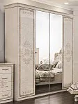 Шкаф Патрисия 4-дверный (1+2+1) с зеркалом крем корень глянец | изображение 2
