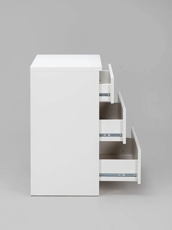 Комод Кастор, 3 ящика, 65х40х71 см, белый | изображение 14