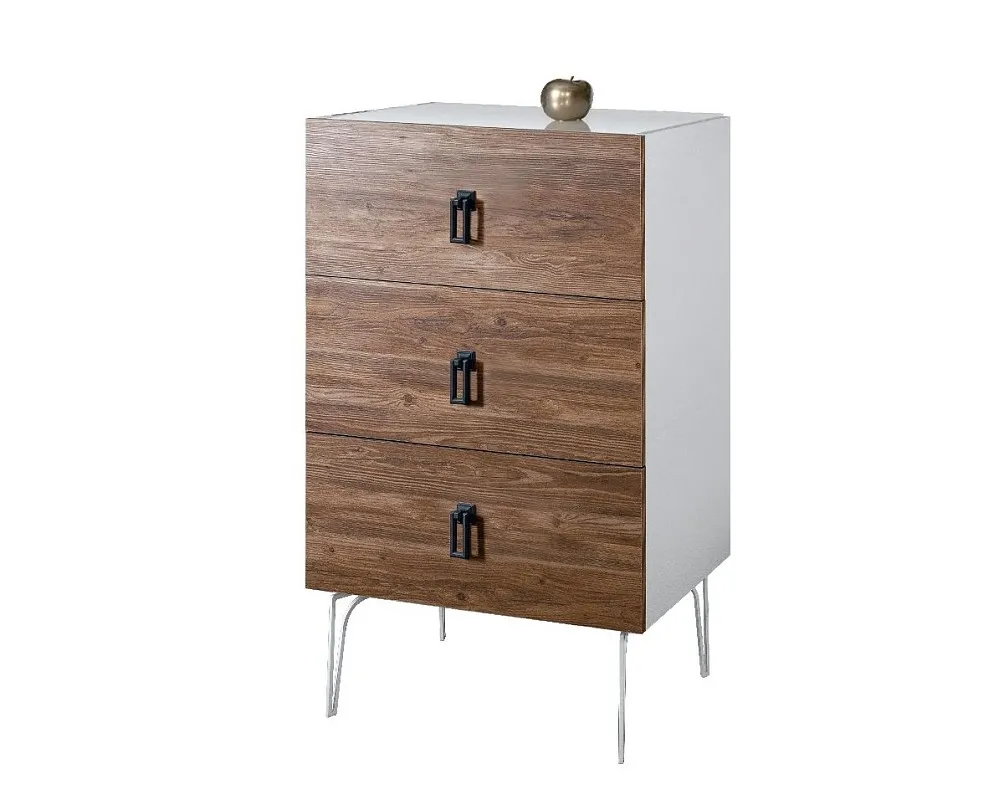 Комод Bogemia Wood Fa (Белый) (Lakobel/Черный) БМКМ-1(Wo)
