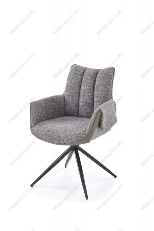 Стул кухонный Halmar K579 поворотный (серый/черный) | изображение 3