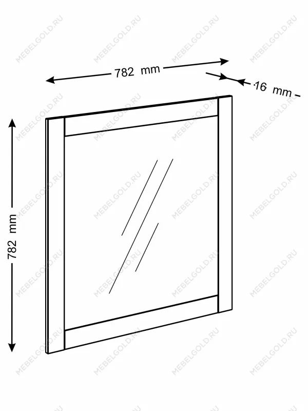 Зеркало настенное Сириус, 78х78 см, дуб сонома | изображение 4