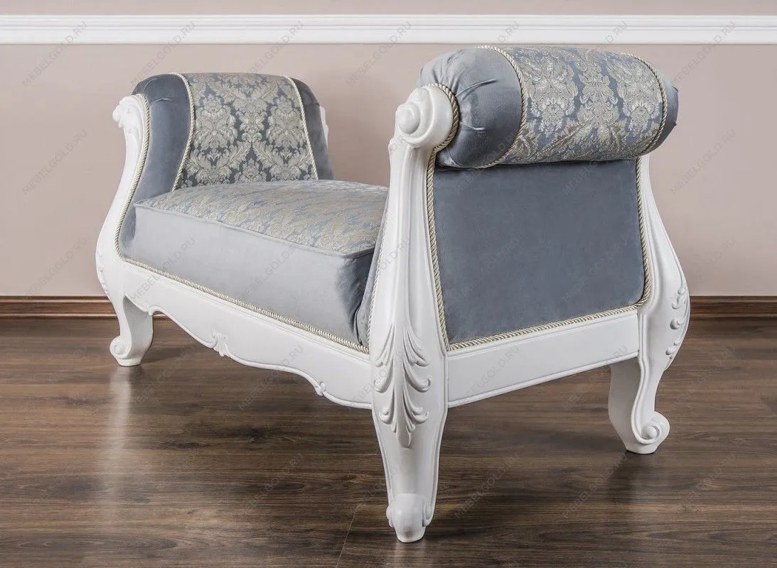 Оттоманка Мишель с двумя подлокотниками белый матовый | изображение 4