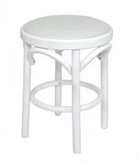 Табурет Венский мягкий (белая эмаль, экокожа белая)