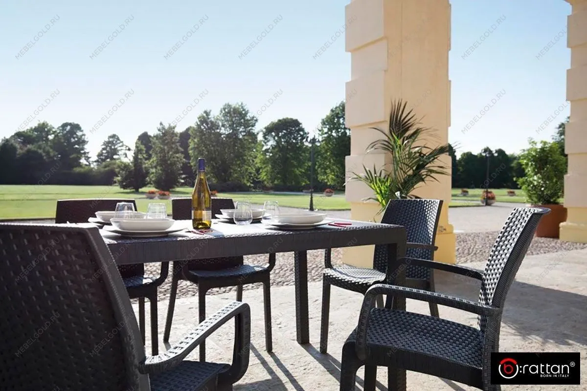 Стул B:rattan INDIANA с подлокотниками, коричневый | изображение 2