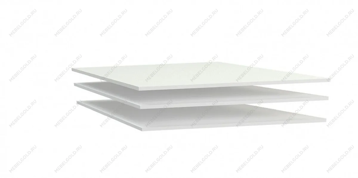 Дополнительные полки в 3-х дверный шкаф, Лацио (932*442*16) Белый, 11010