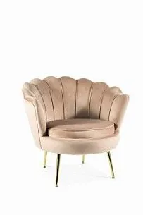 Кресло SIGNAL CAMELLIA Velvet Bluvel 28 (бежевый/золотой)