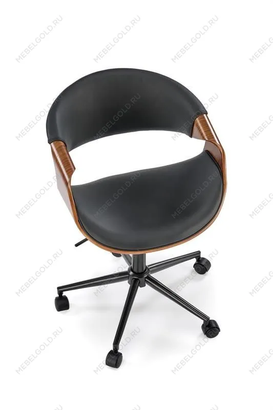 Кресло компьютерное Halmar BILBO (черный/орех) | изображение 6