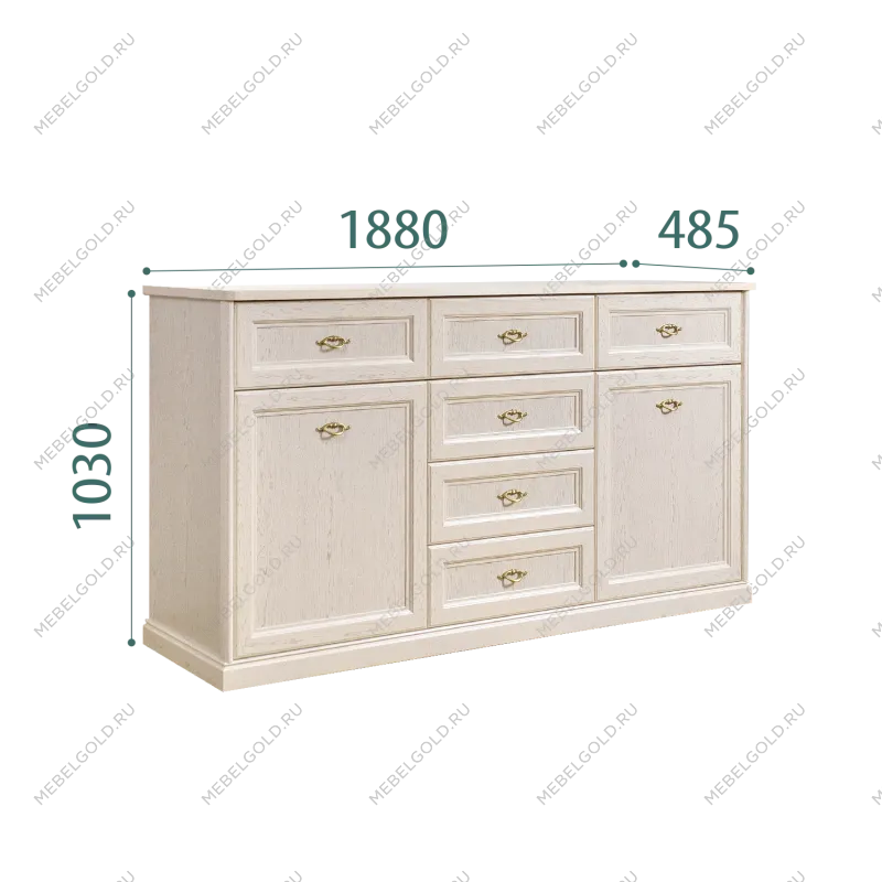 Комод большой Венеция дуб седан ВНКМ-3